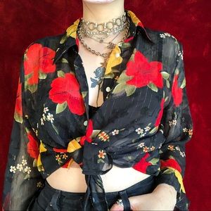 sheer floral blouse!